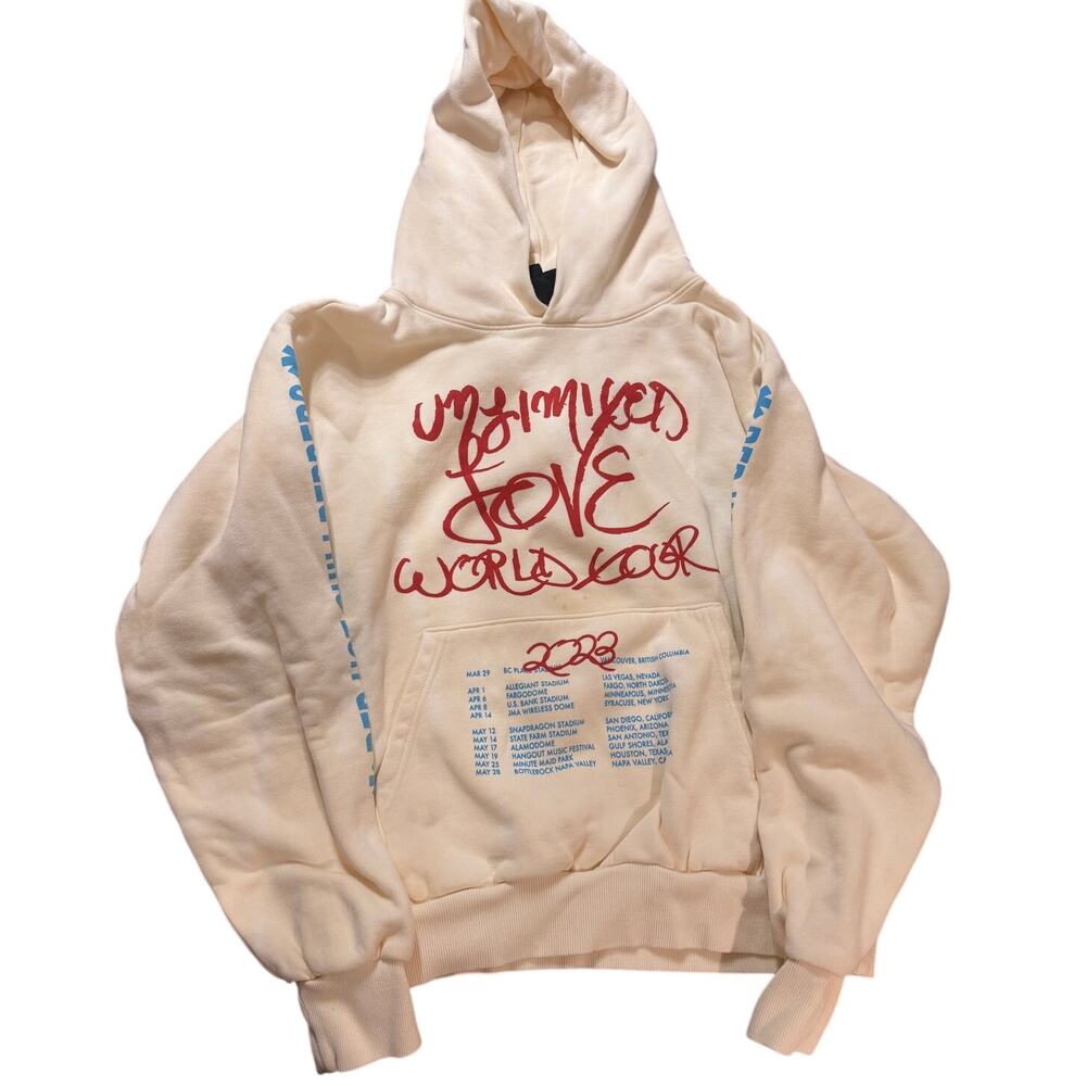 Red Hot Chili Peppers Unlimited Love World Tour 2023 Hoodie Cream M Tour